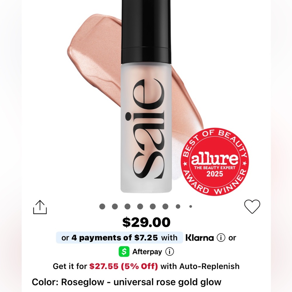 NWT Saie Glowy Supergel in Roseglow